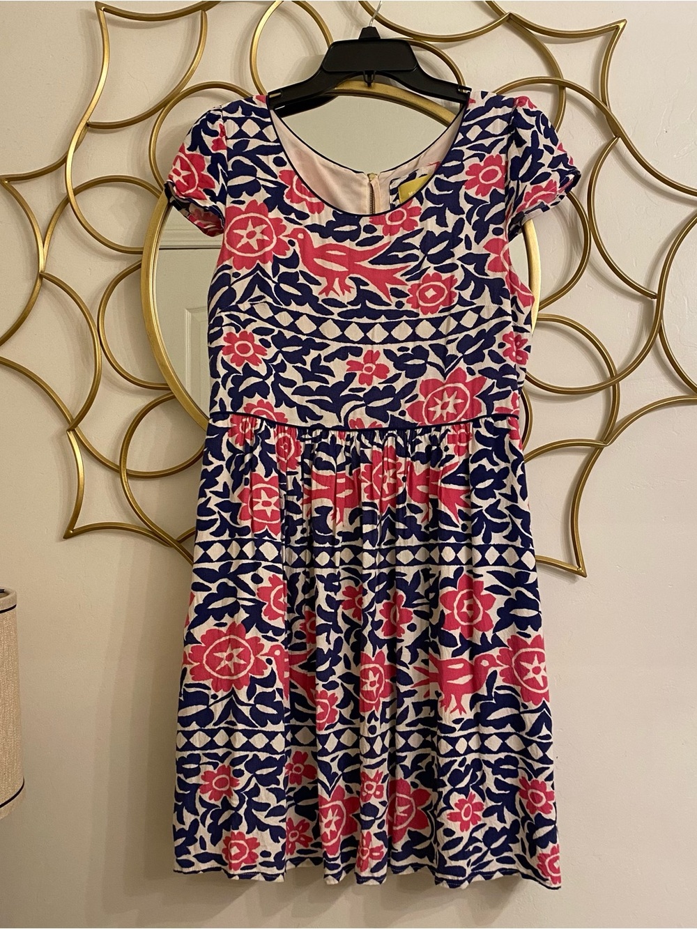 Anthropologie MAEVE Peralta Dress Women’s 8 Bird Fit & Flare Lined with Pockets